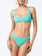 Bikini classico crinkle da donna verde acqua Naima Elise