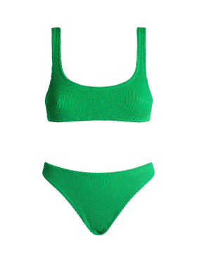 Woman green classic crinkle bikini Naima Elise