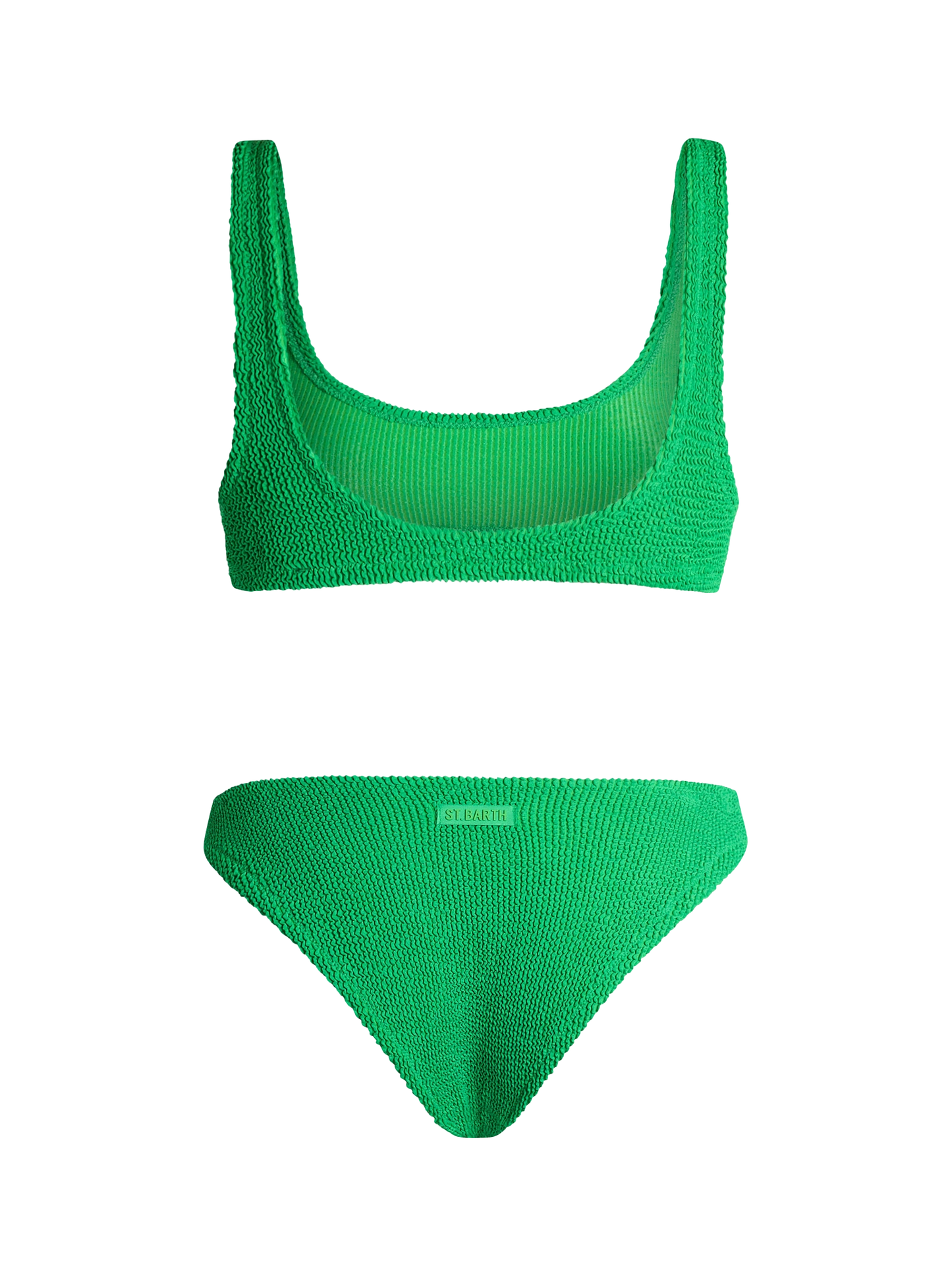 Woman green classic crinkle bikini Naima Elise