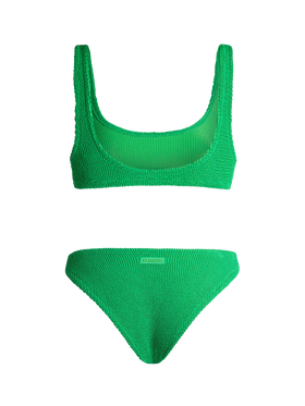 Woman green classic crinkle bikini Naima Elise