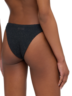 Bikini a fascia Yulia Elise in crinkle lurex nero
