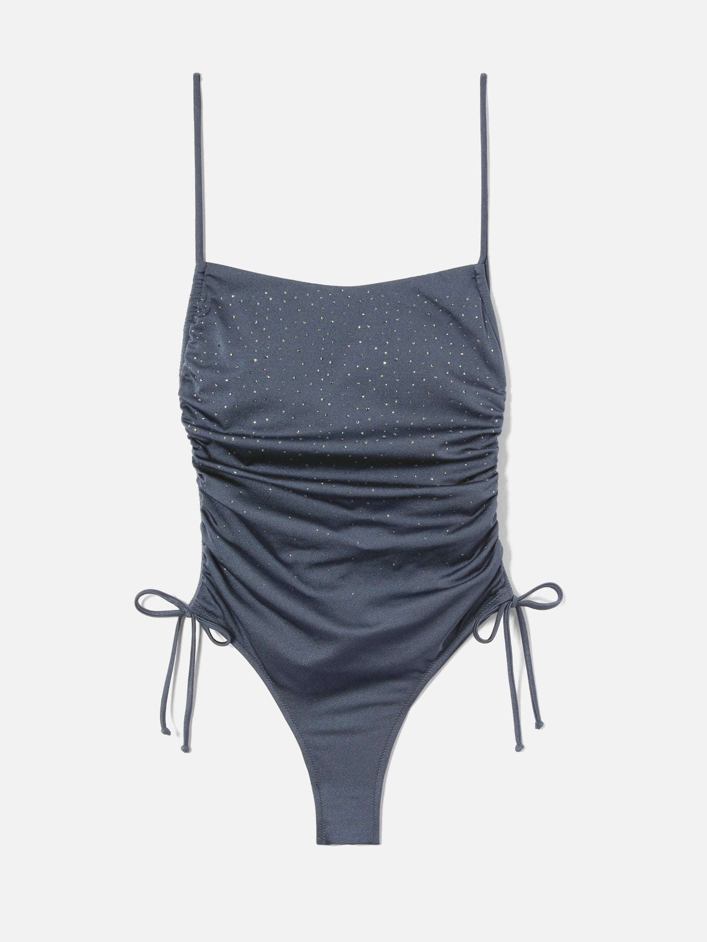 Eliya one-piece swimsuit glossy finish with rhinestone details
