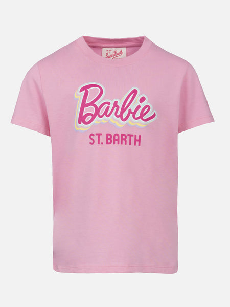 Girl cotton jersey crewneck t-shirt Elly with Barbie print