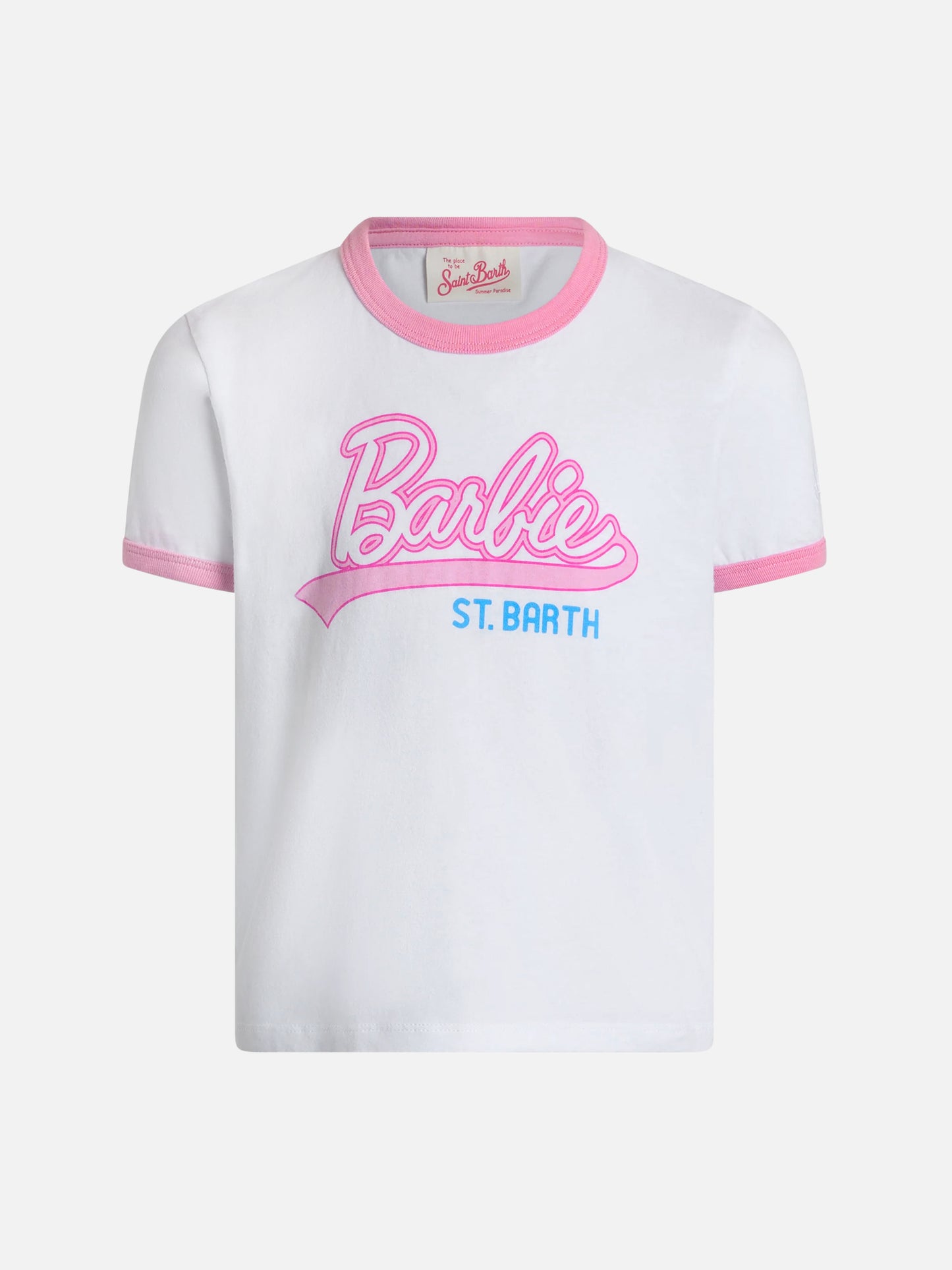 Rundhals-T-Shirt Elly aus Baumwolljersey für Mädchen mit Barbie Saint Barth-Aufdruck | BARBIE SPECIAL EDITION