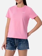 Woman pink cotton jersey crewneck t-shirt Emilie