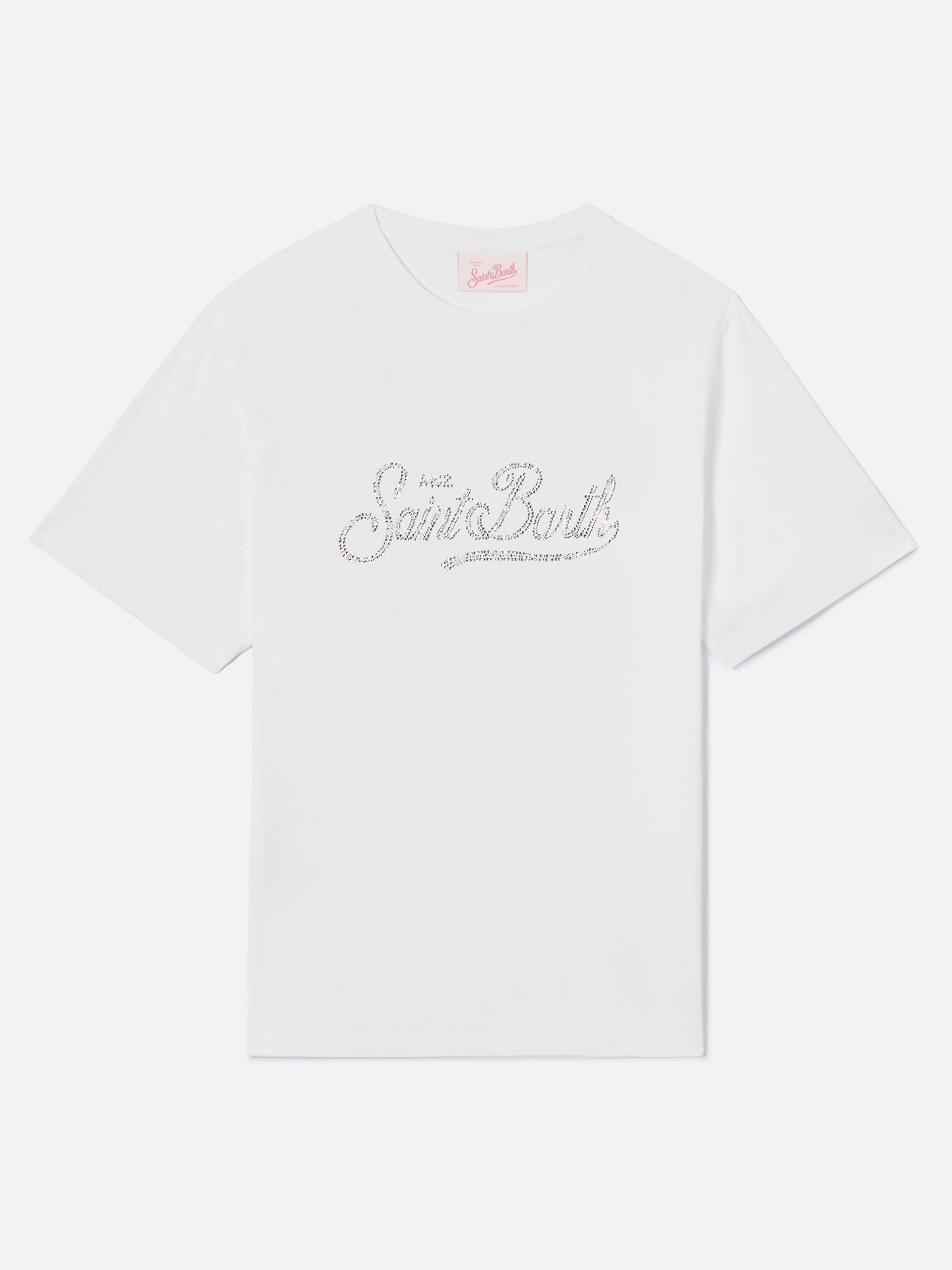 Camiseta Emilie blanca con logo de strass 
