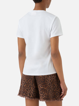 Camiseta Emilie blanca con logo de strass 
