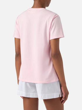 Pink Emilie T-shirt with Hello Kitty print and St. Barth Lover embroidery | Special edition