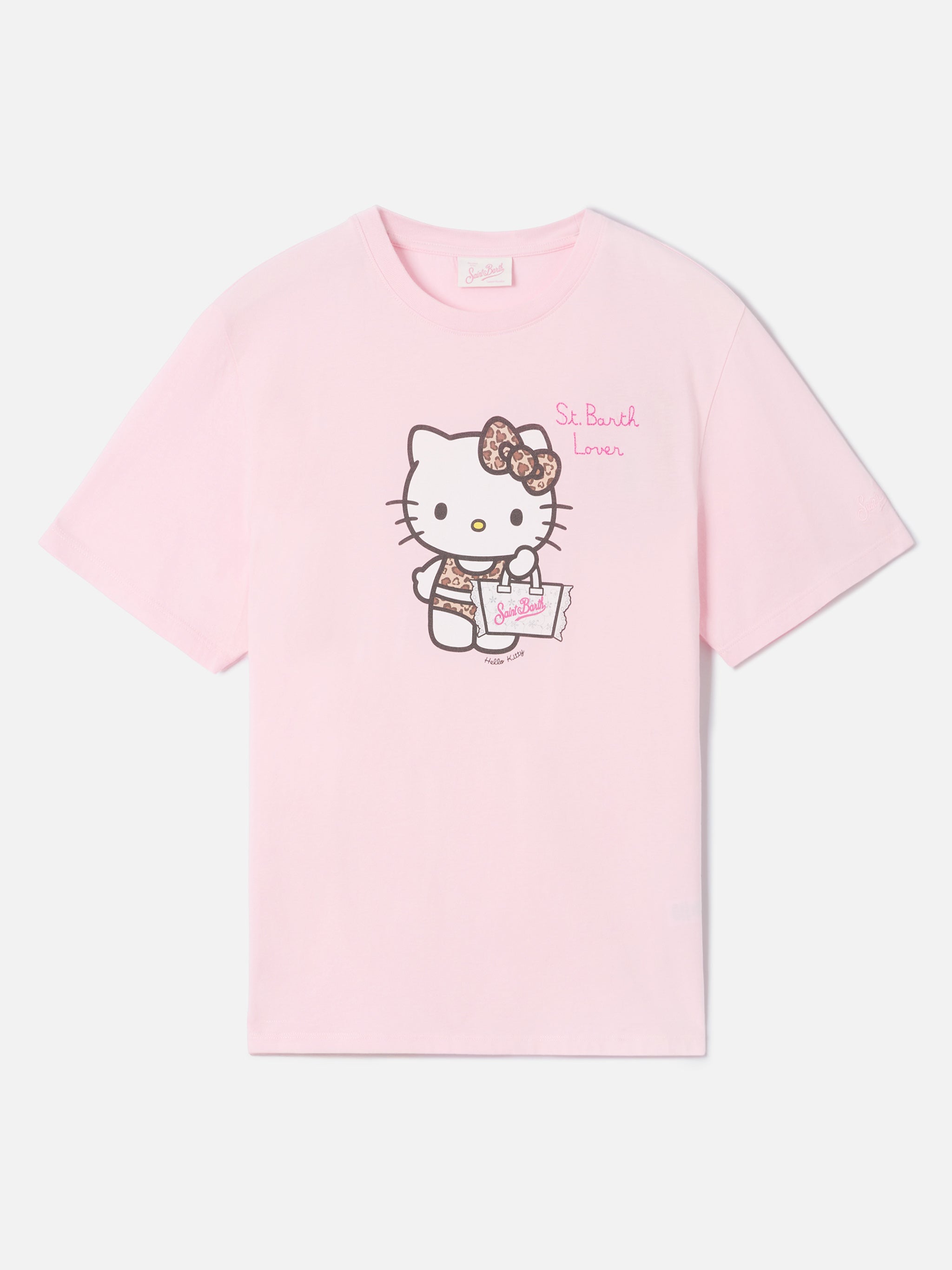 Pink Emilie T-shirt with Hello Kitty print and St. Barth Lover