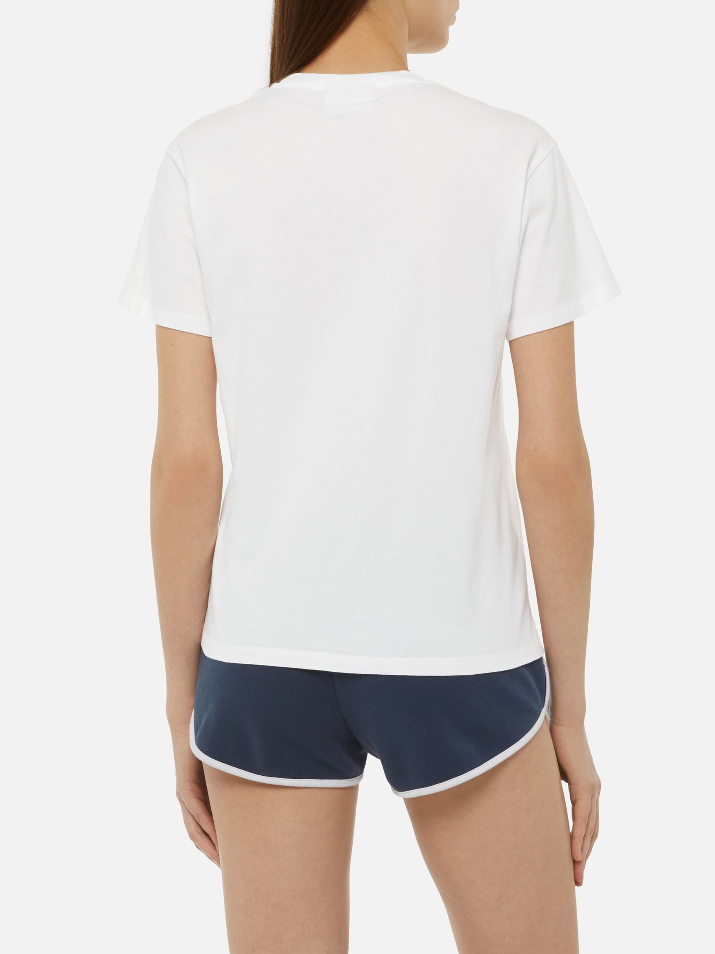 Emilie cotton t-shirt with Bikini & Martini embroidery