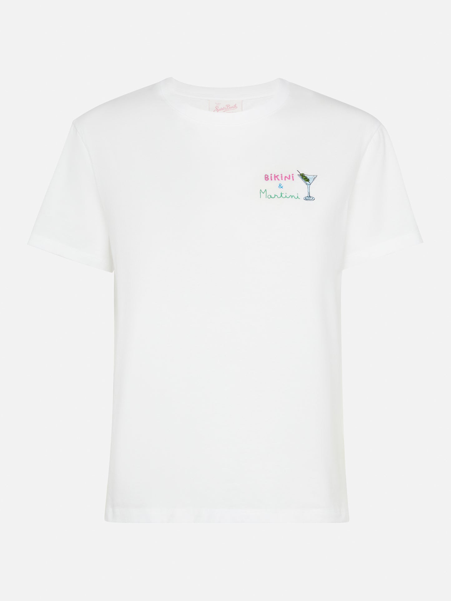 Emilie cotton t-shirt with Bikini & Martini embroidery
