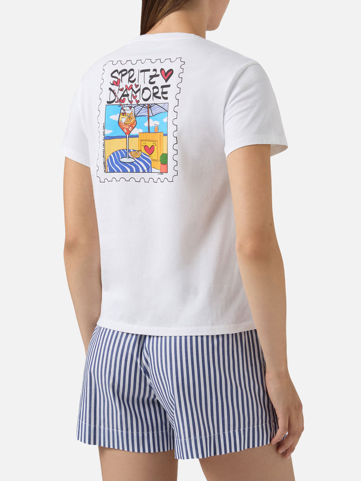 White Emilie T-shirt with Spritzo d’Amore print