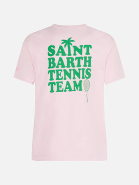 Pink Cotton t-shirt with St Barth tennis team print - MC2 Saint Barth
