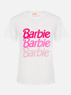 Woman cotton jersey crewneck t-shirt Emilie with Barbie logo print | BARBIE SPECIAL EDITION
