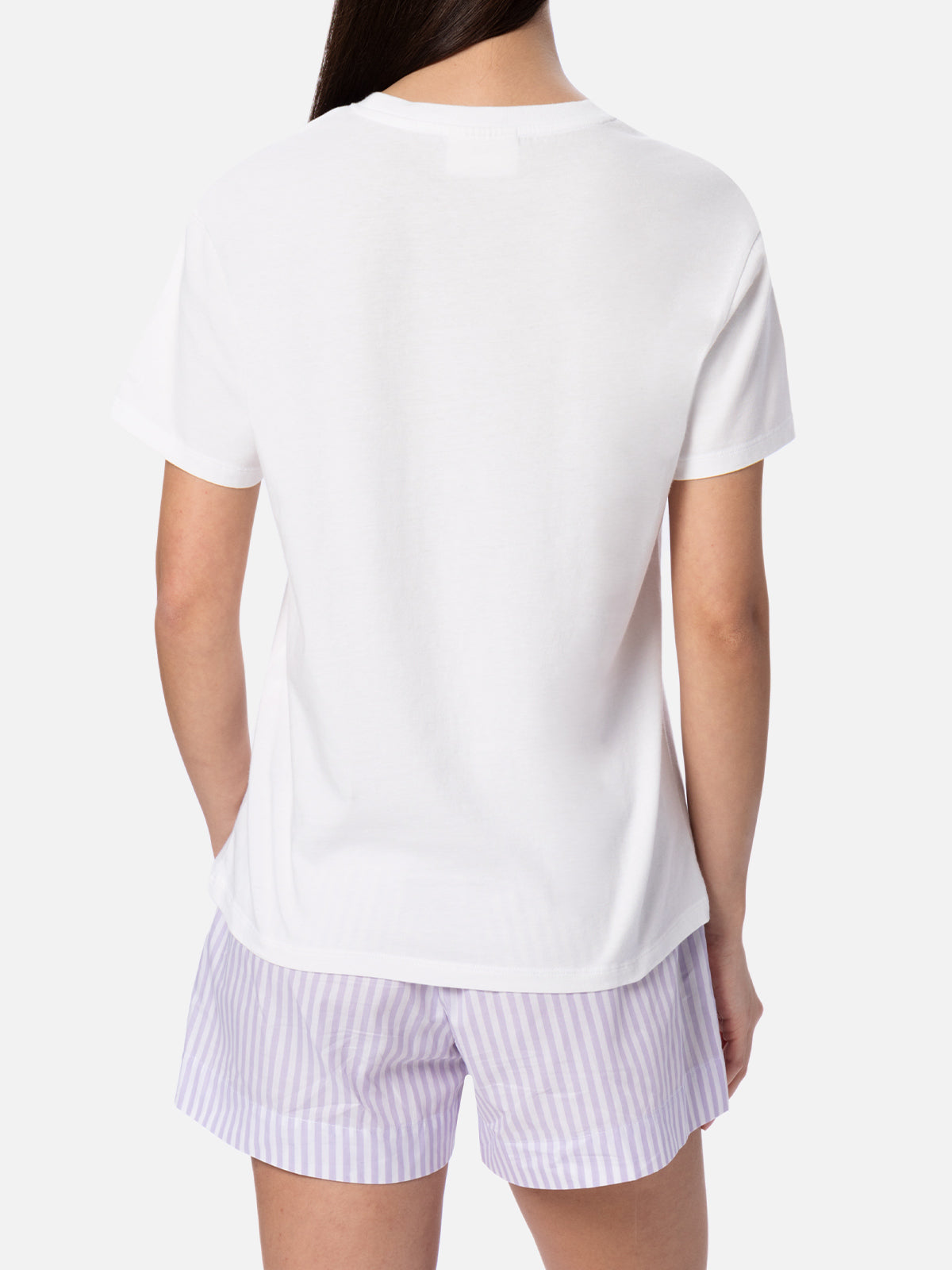 Woman cotton jersey crewneck t-shirt Emilie with Barbie logo print | BARBIE SPECIAL EDITION