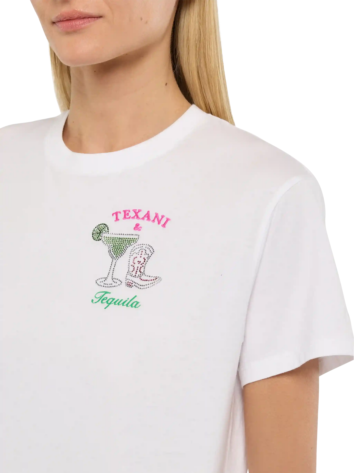 Emilie cotton t-shirt with Texani & Tequila embroidery
