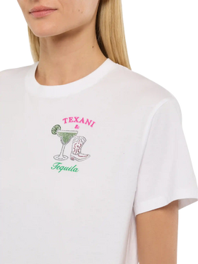 Emilie cotton t-shirt with Texani & Tequila embroidery