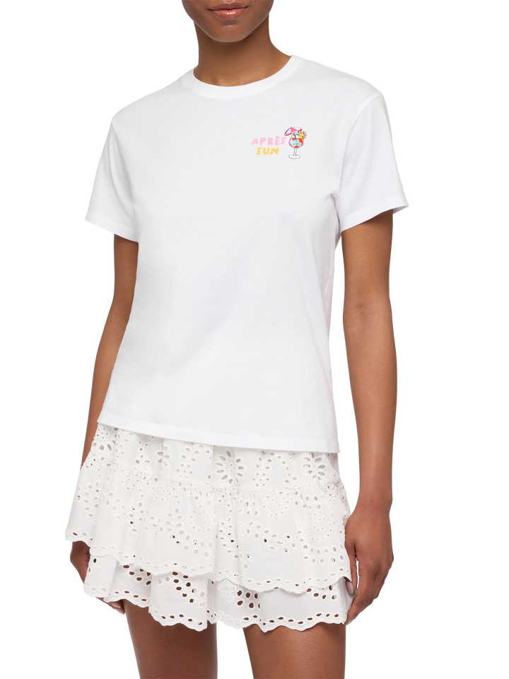 Emilie cotton t-shirt with Après Sun embroidery