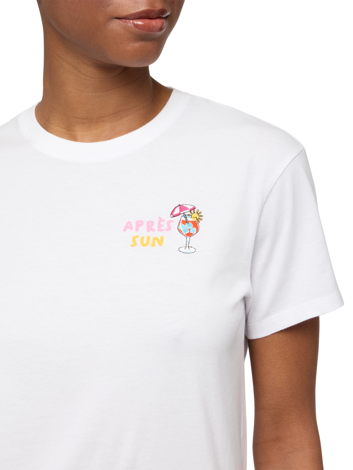 Emilie cotton t-shirt with Après Sun embroidery