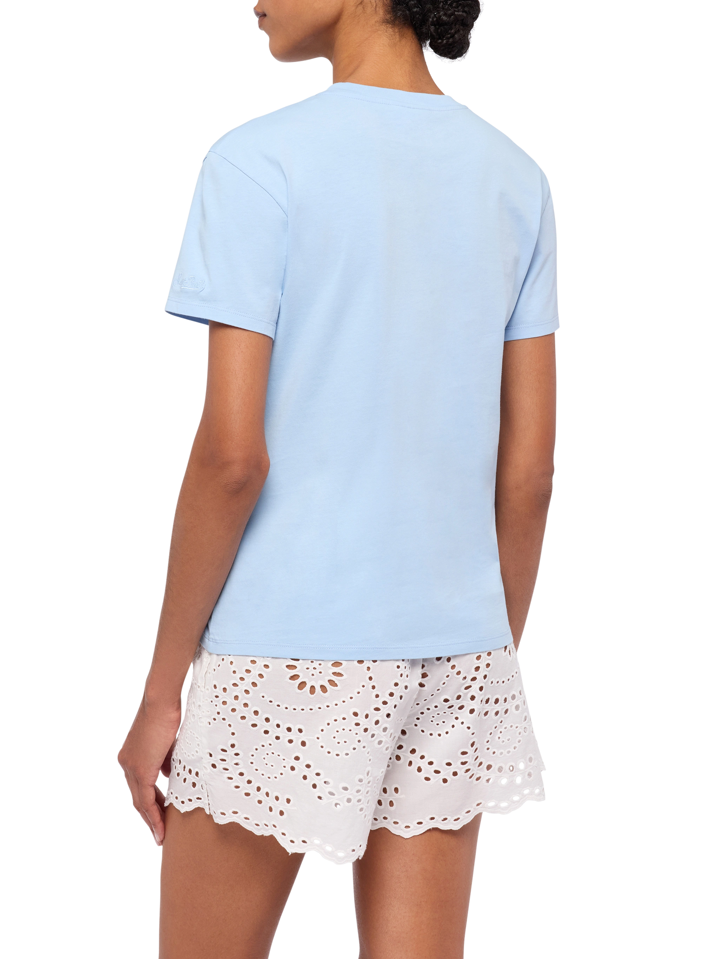 Emilie cotton t-shirt with Guarda come dondolo con lo spritz embroidery - MC2 Saint Barth