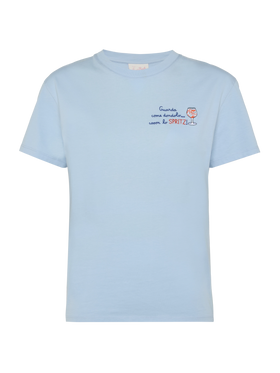 Emilie cotton t-shirt with Guarda come dondolo con lo spritz embroidery - MC2 Saint Barth