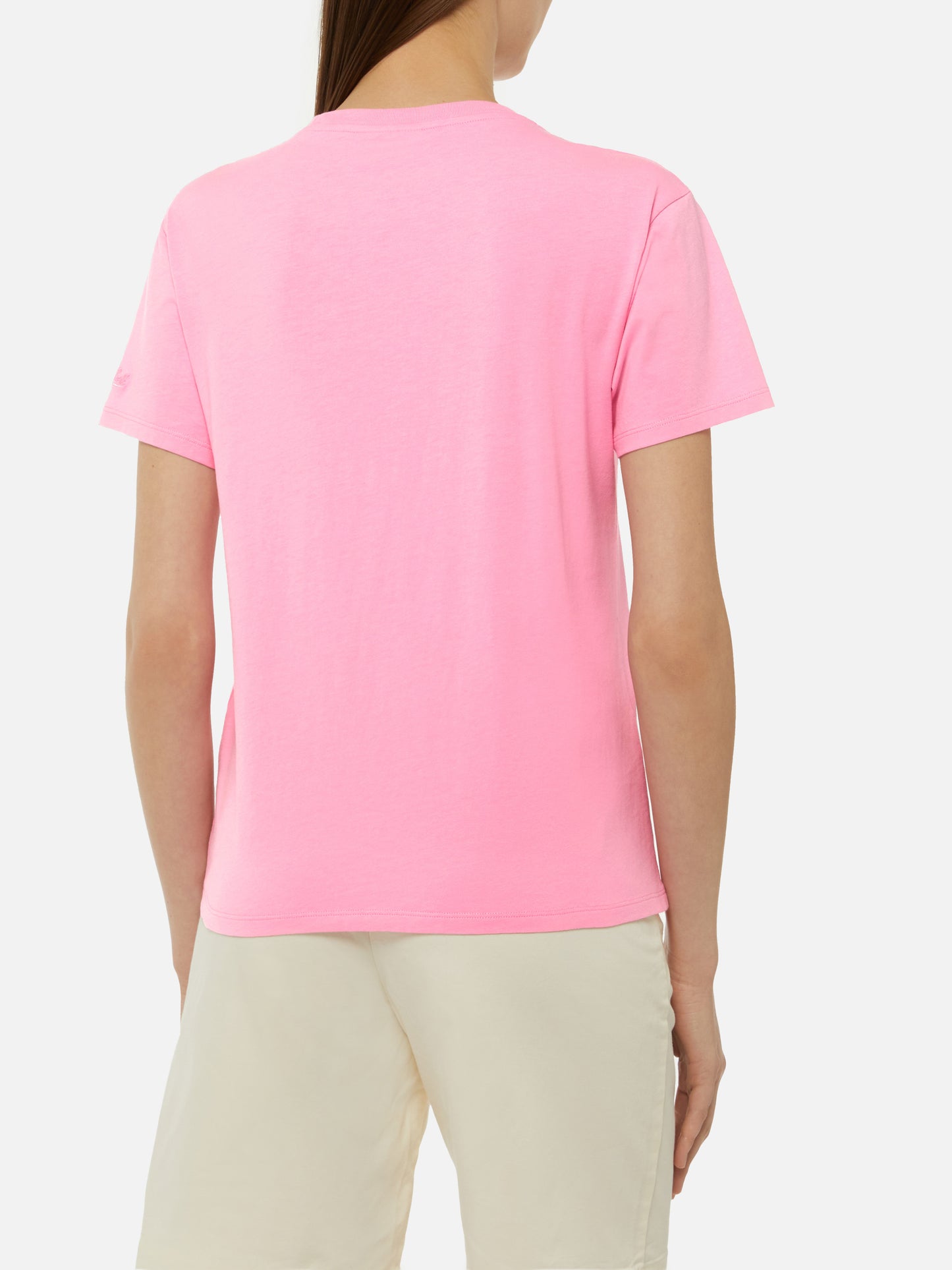T-shirt Emilie in cotone con ricamo Girls just wanna have wine
