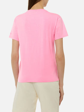 T-shirt Emilie in cotone con ricamo Girls just wanna have wine