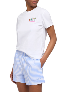Baumwoll-T-Shirt „Emilie“ mit Stickerei „Group Therapy“
