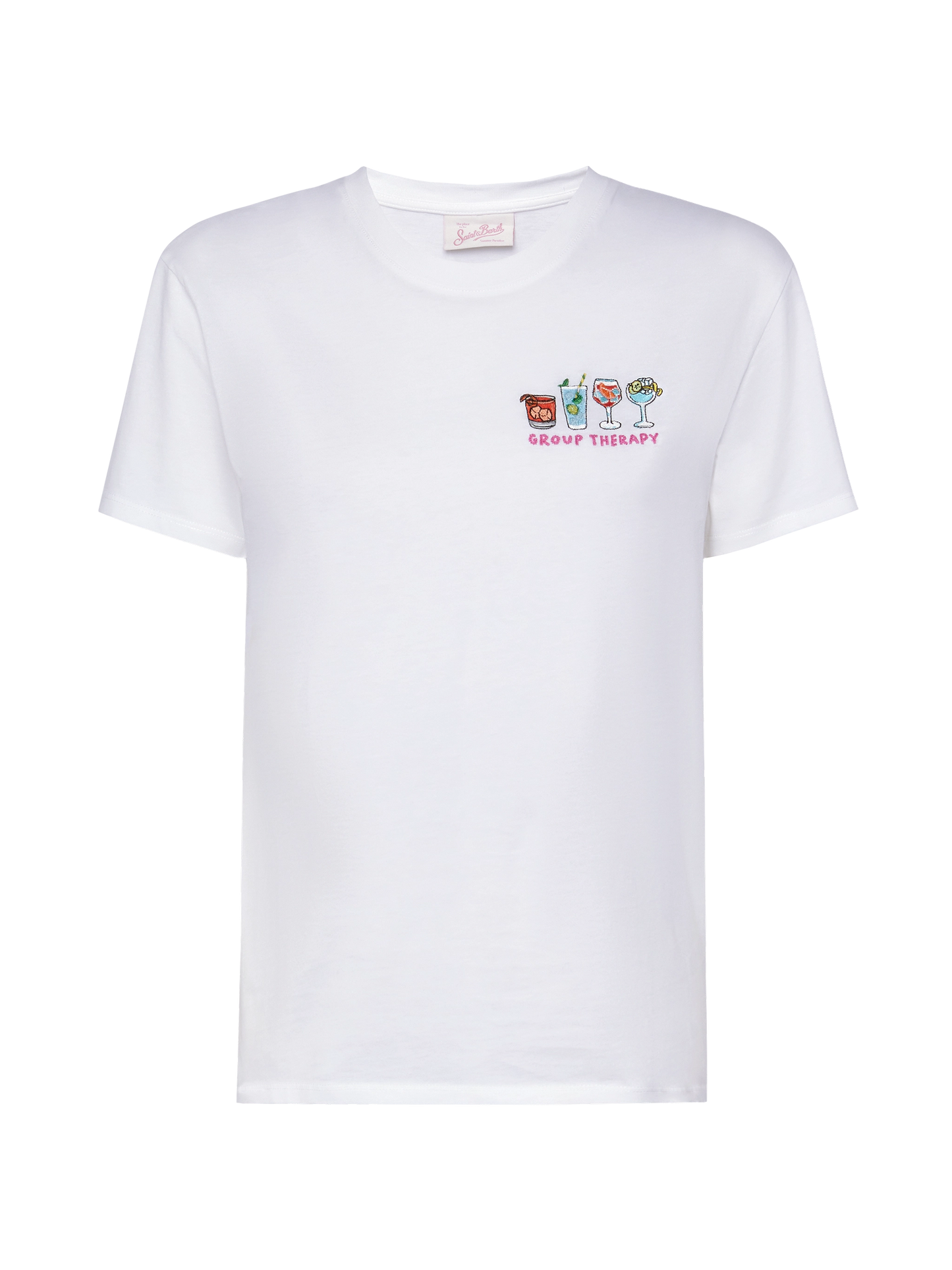 Baumwoll-T-Shirt „Emilie“ mit Stickerei „Group Therapy“