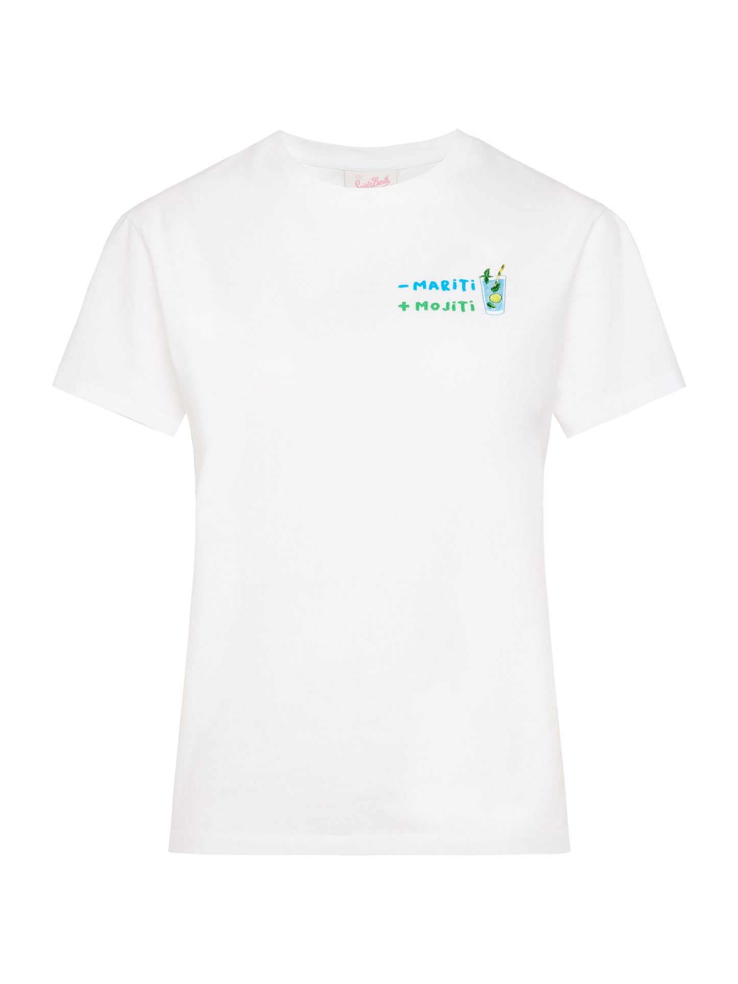 Emilie cotton t-shirt with - mariti + mojiti embroidery