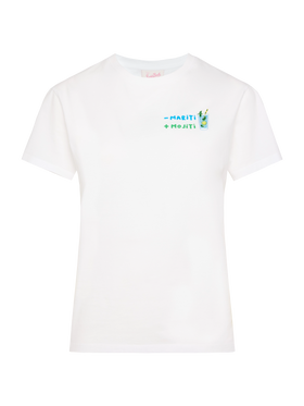 Emilie cotton t-shirt with - mariti + mojiti embroidery