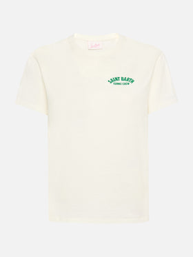 Emilie cotton t-shirt with Saint Barth tennis crew print - MC2 Saint Barth