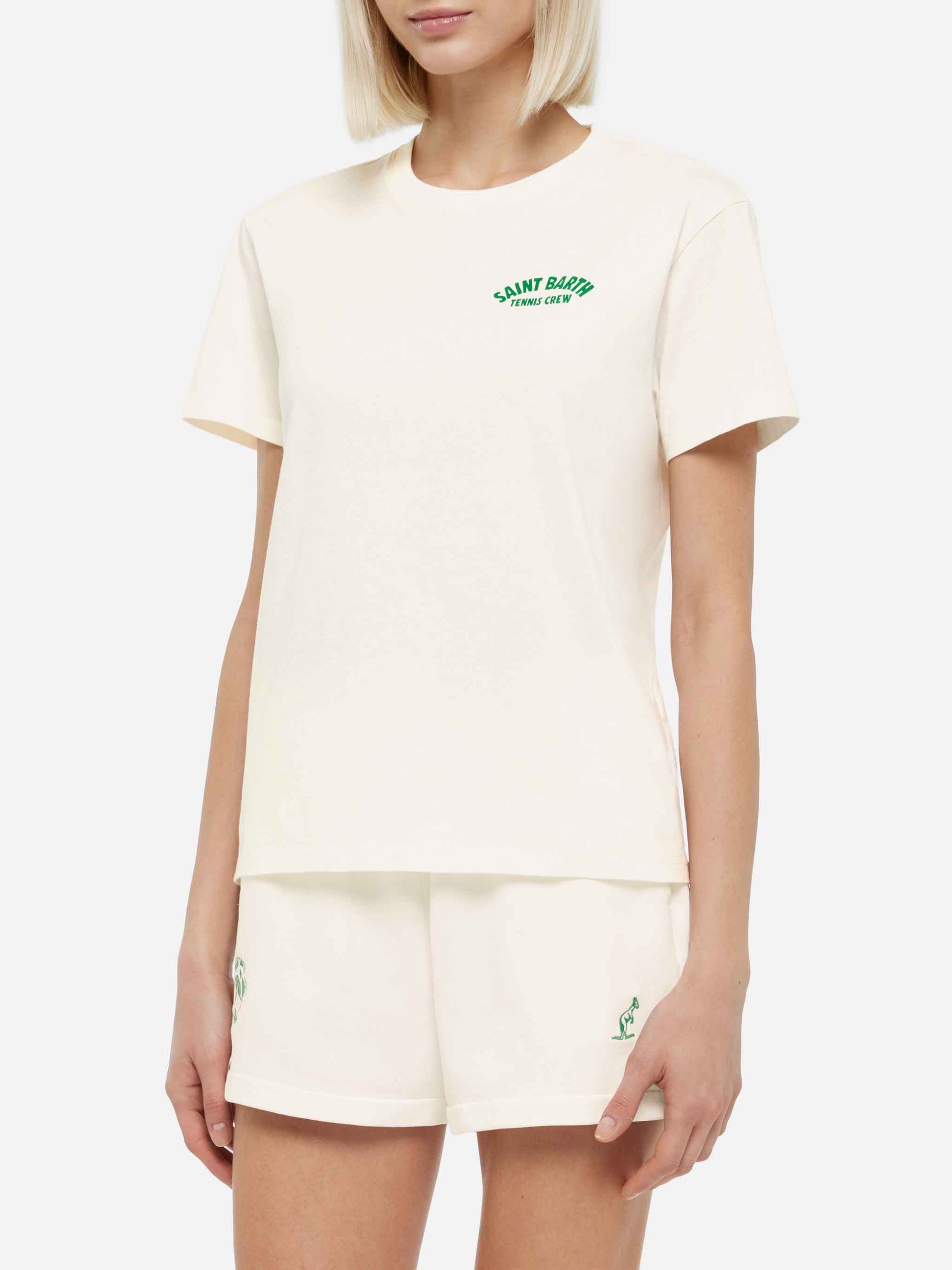 Emilie cotton t-shirt with Saint Barth tennis crew print - MC2 Saint Barth