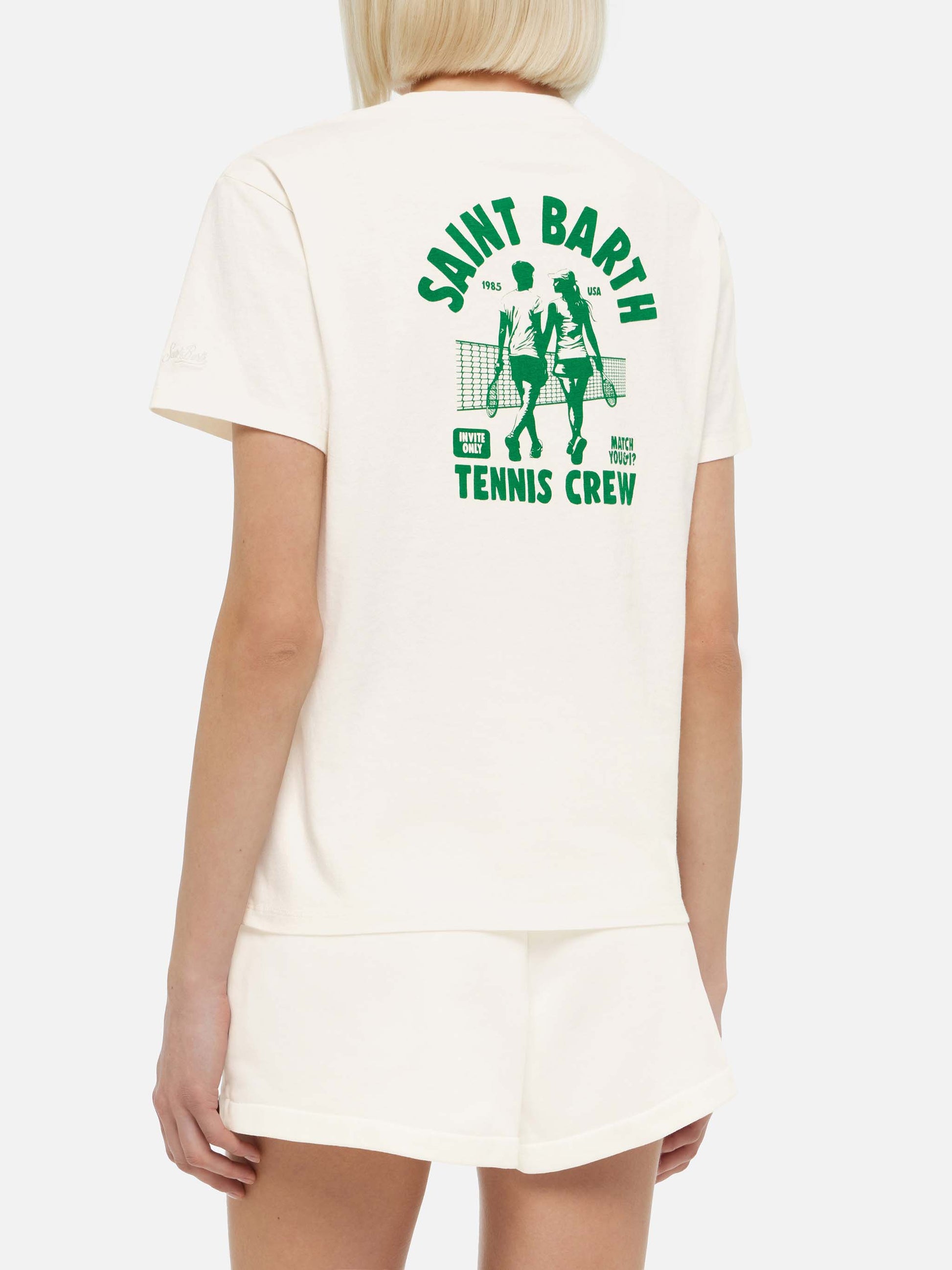 Emilie cotton t-shirt with Saint Barth tennis crew print - MC2 Saint Barth
