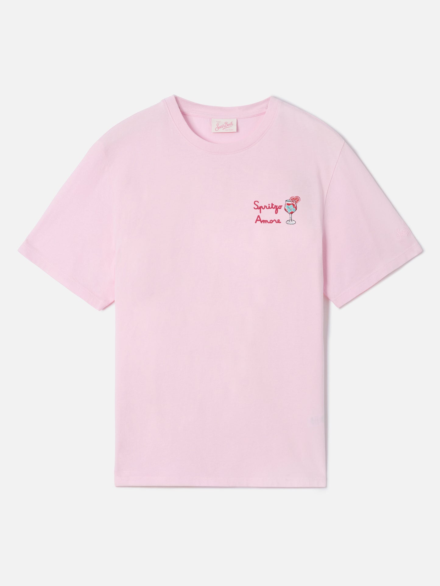 Pink Emilie T-shirt with Spritzo d’Amore embroidery