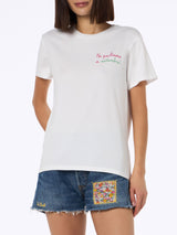 T-shirt da donna girocollo Emilie in jersey di cotone con ricamo Ne Parliamo a Settembre