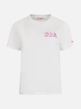 T-shirt girocollo in jersey di cotone da donna Emilie con stampa Ti Amo Forte | ALLE BOE SPECIAL EDITION