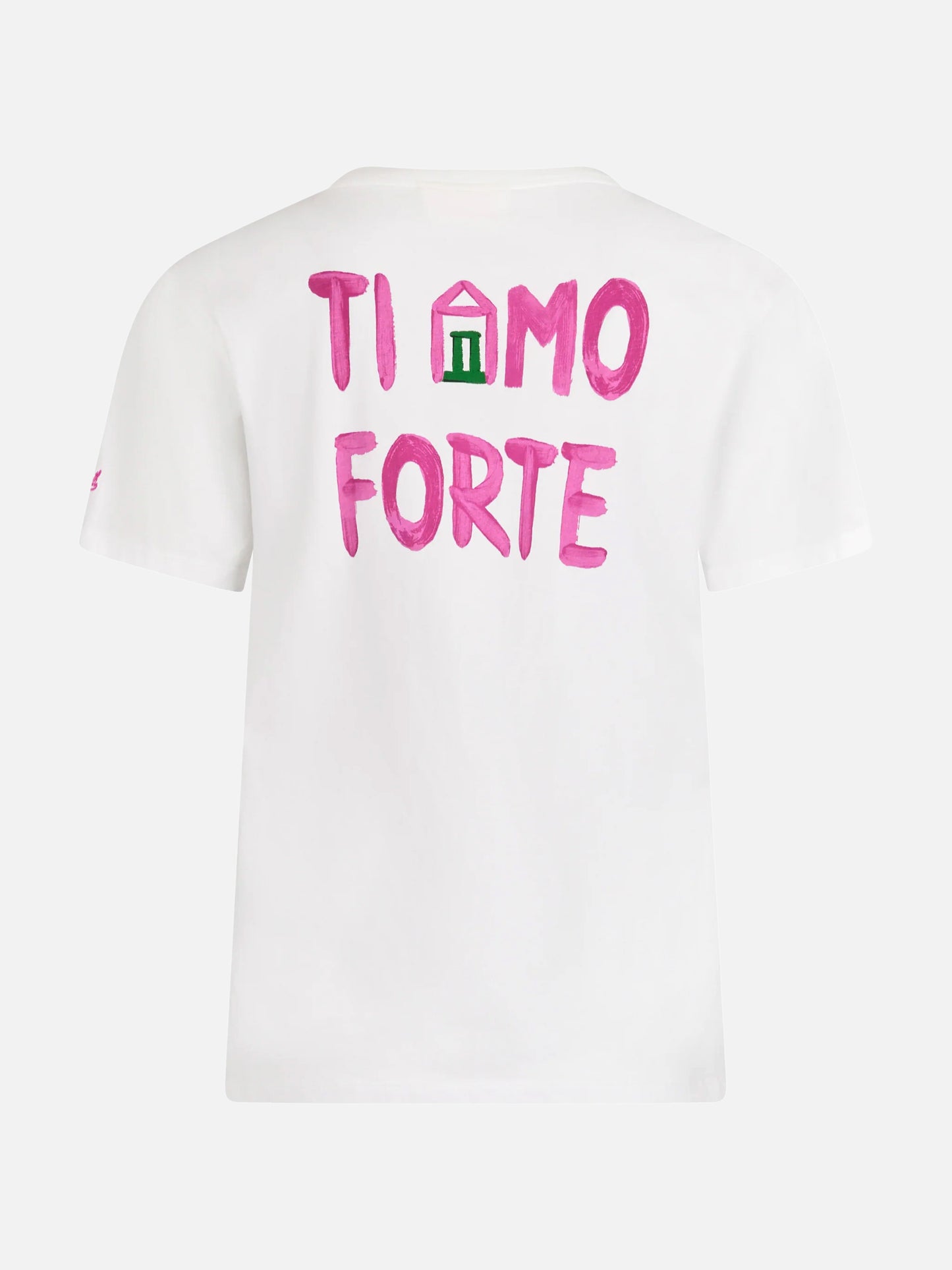 T-shirt girocollo in jersey di cotone da donna Emilie con stampa Ti Amo Forte | ALLE BOE SPECIAL EDITION