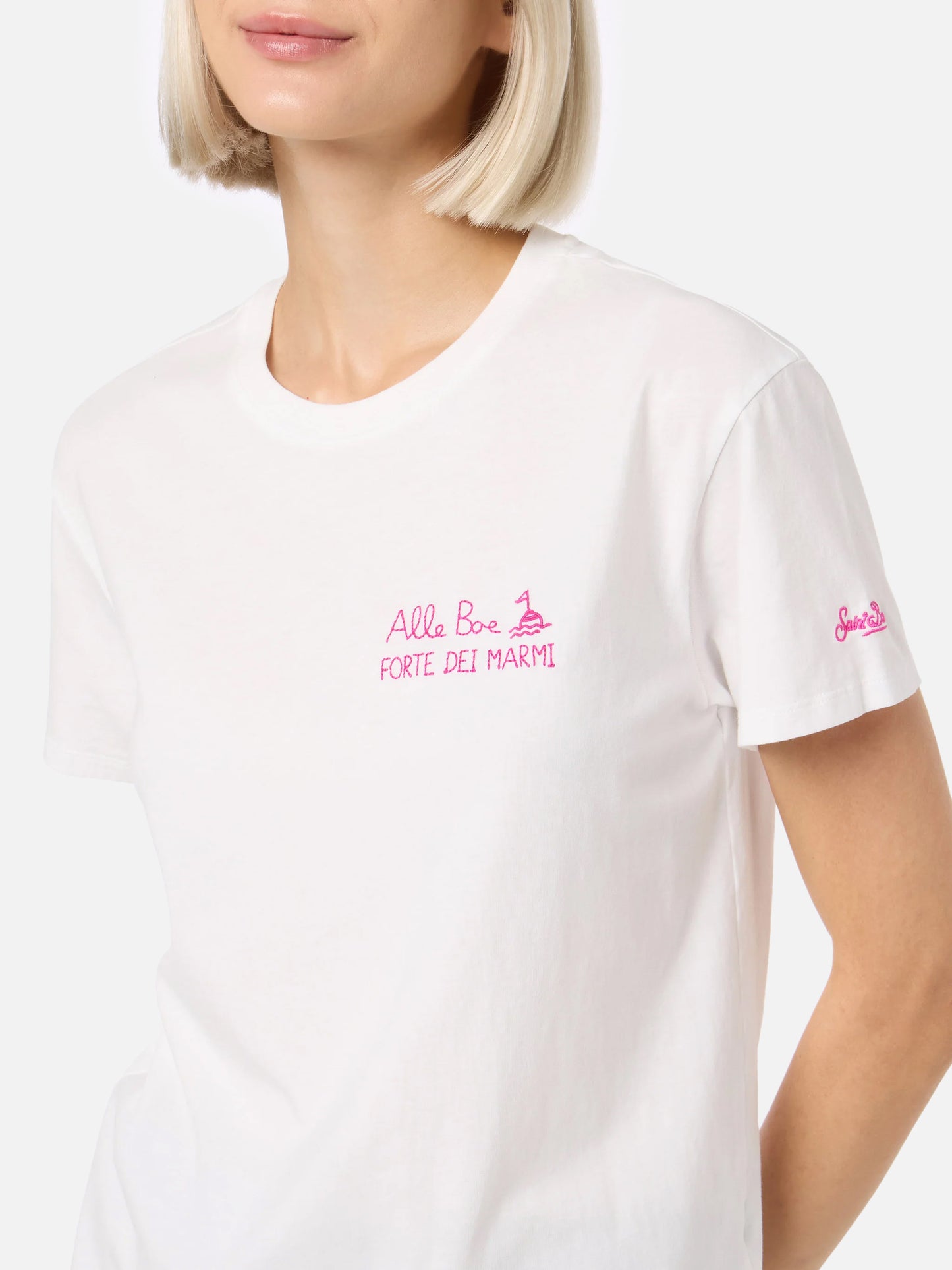 T-shirt girocollo in jersey di cotone da donna Emilie con stampa Ti Amo Forte | ALLE BOE SPECIAL EDITION