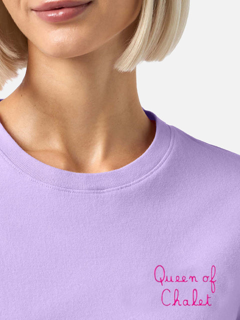 Winter cotton t-shirt Emilie with Queen of Chalet embroidery - MC2 Saint Barth