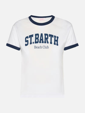 Emilie cotton t-shirt Ewith St. Barth beach club print