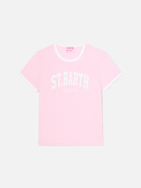 Pink Emilie String T-shirt with Sport Club print