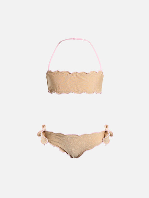 Girl lurex classic bandeau bikini Emy - MC2 Saint Barth