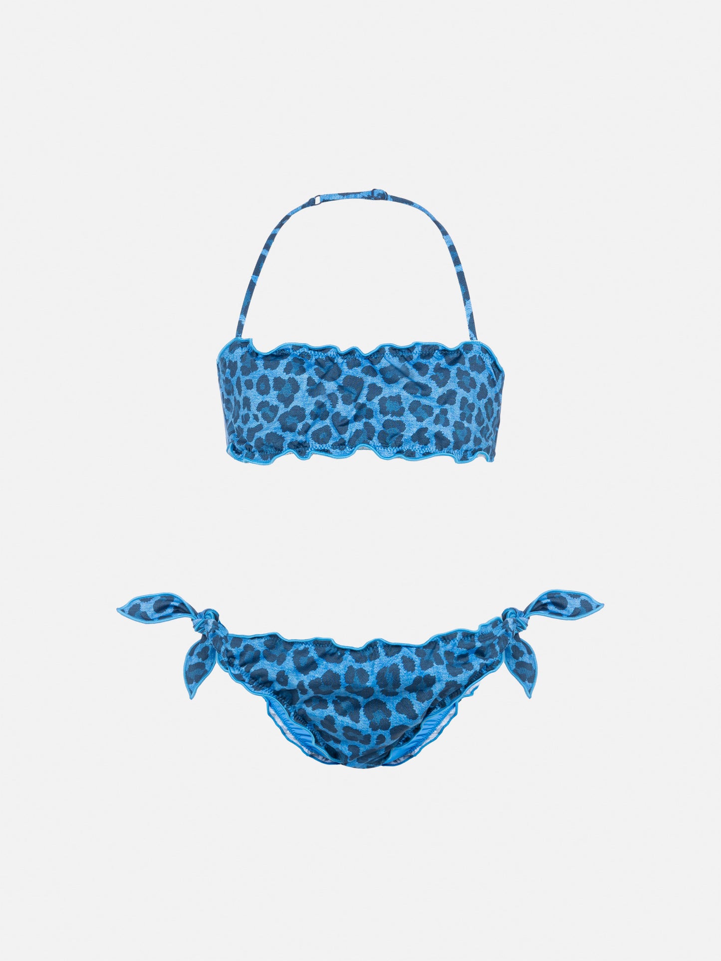 Emy klassischer Bandeau-Bikini mit Animalier-Print