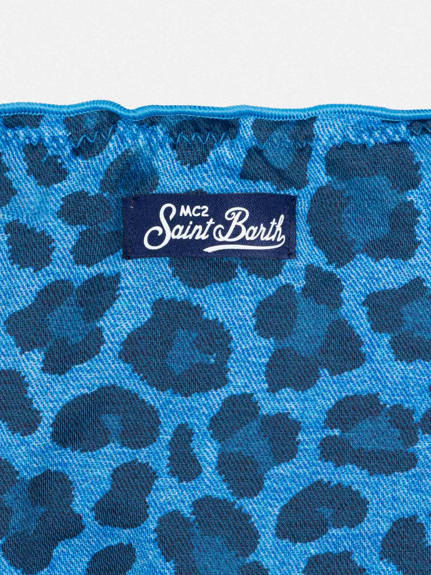 Emy klassischer Bandeau-Bikini mit Animalier-Print