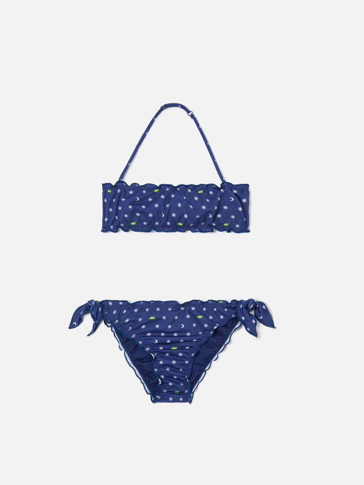 Emy navy blue bandeau bikini with  VR46 print | VR46 SPECIAL EDITION