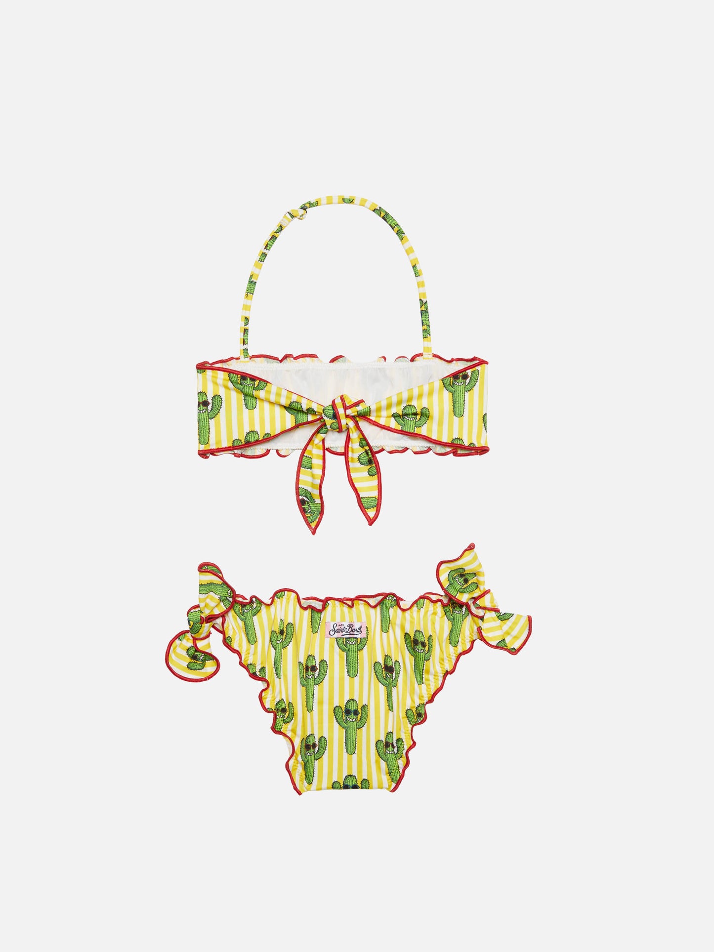 Girl bikini with happy cactus print
