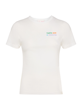 Emilie-Baumwoll-T-Shirt mit „Tanto non li dimostro“-Stickerei