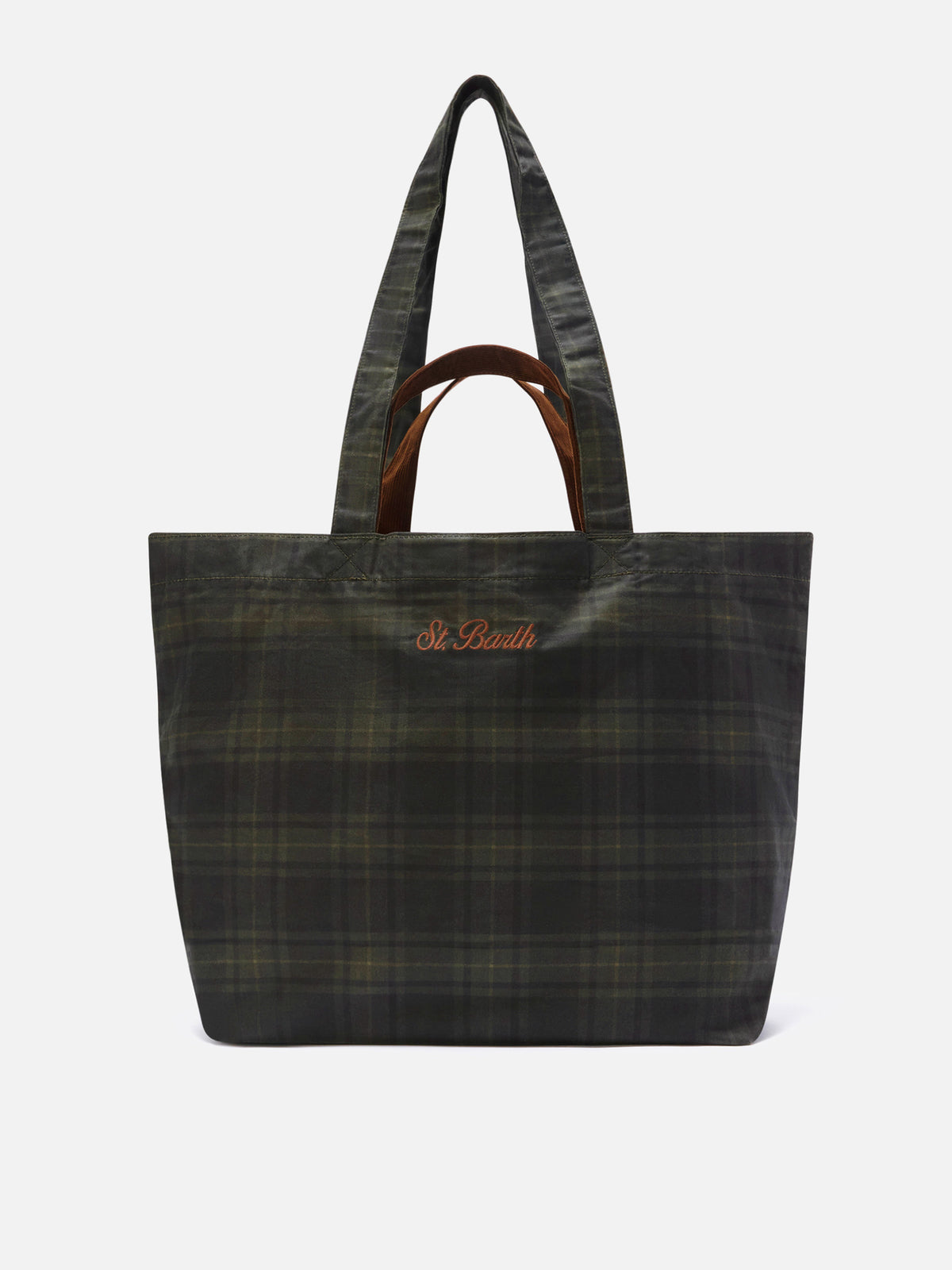 Sac tote essentiel ciré à motif tartan 