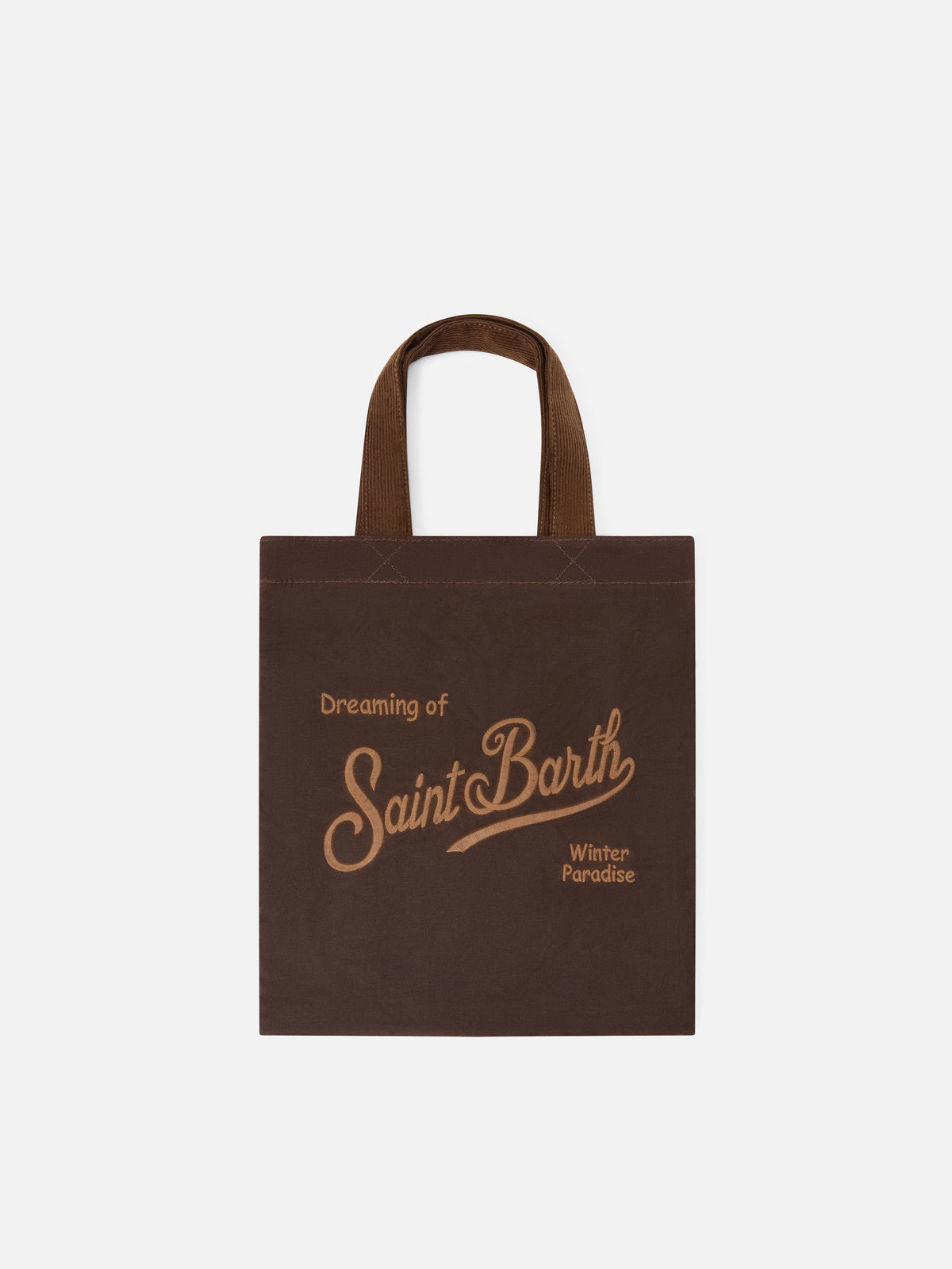 Bolso Brown Mini Essential de tote encerado con bordado del logo 